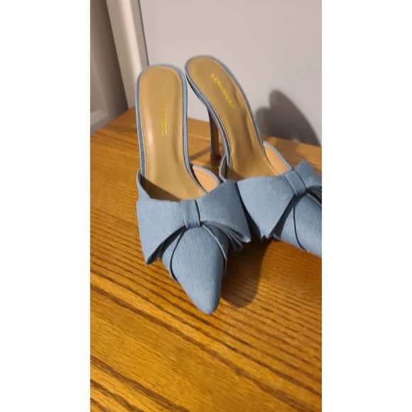 NWT Princess Polly Signature Heels Blue Denim Size 6 - Picture 1 of 5